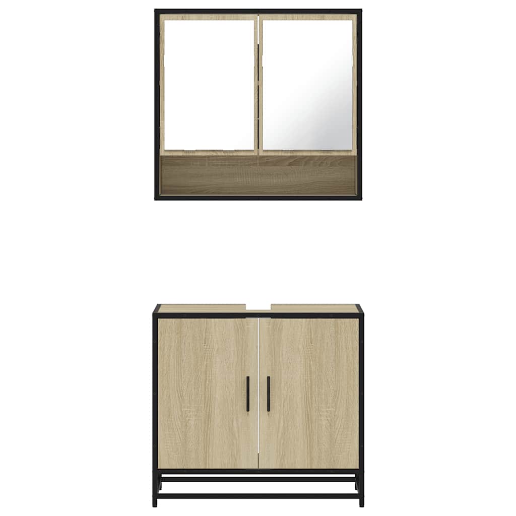 vidaXL Ensemble de meubles de salle de bain 2 pièces Aggloméré chêne Sonoma