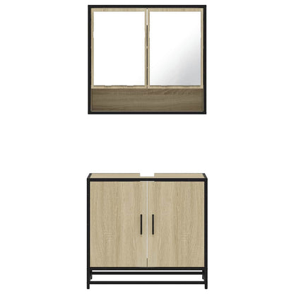 vidaXL Ensemble de meubles de salle de bain 2 pièces Aggloméré chêne Sonoma