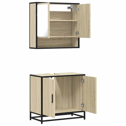 vidaXL Ensemble de meubles de salle de bain 2 pièces Aggloméré chêne Sonoma
