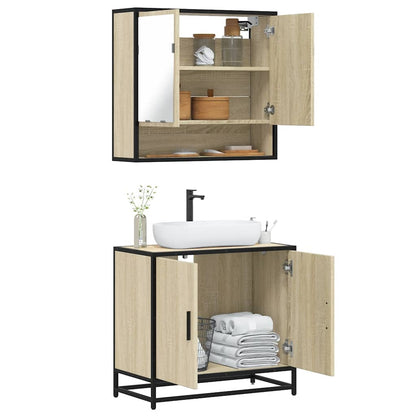 vidaXL Ensemble de meubles de salle de bain 2 pièces Aggloméré chêne Sonoma