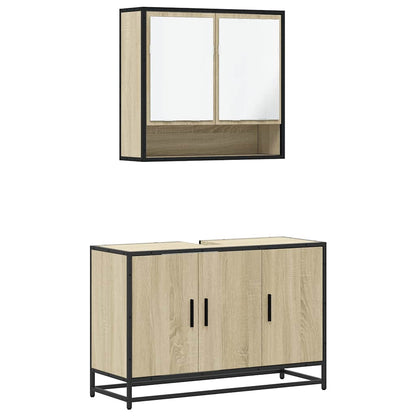 vidaXL Ensemble de meubles de salle de bain 2 pièces Aggloméré chêne Sonoma