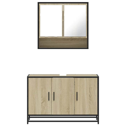 vidaXL Ensemble de meubles de salle de bain 2 pièces Aggloméré chêne Sonoma