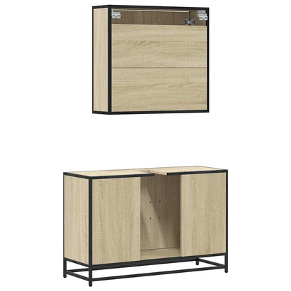vidaXL Ensemble de meubles de salle de bain 2 pièces Aggloméré chêne Sonoma