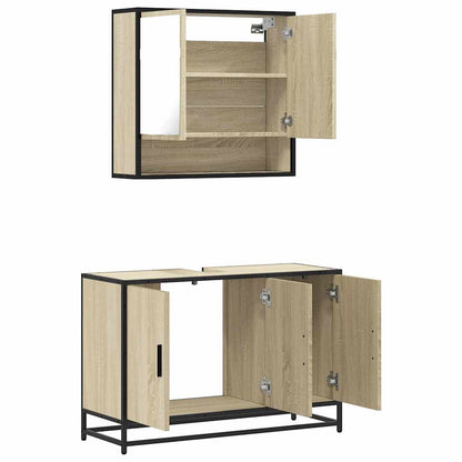 vidaXL Ensemble de meubles de salle de bain 2 pièces Aggloméré chêne Sonoma