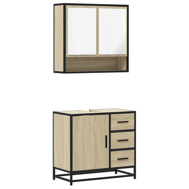 vidaXL Ensemble de meubles de salle de bain 2 pièces Aggloméré chêne Sonoma