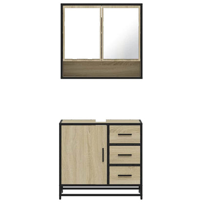 vidaXL Ensemble de meubles de salle de bain 2 pièces Aggloméré chêne Sonoma