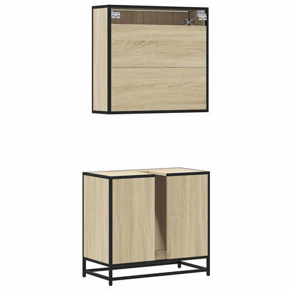 vidaXL Ensemble de meubles de salle de bain 2 pièces Aggloméré chêne Sonoma
