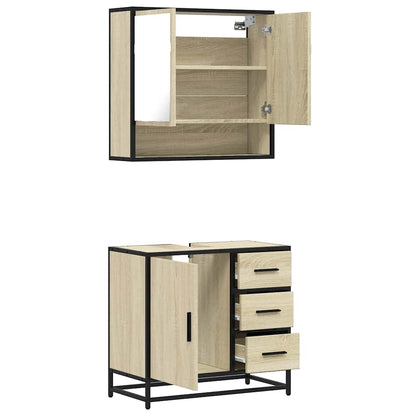 vidaXL Ensemble de meubles de salle de bain 2 pièces Aggloméré chêne Sonoma