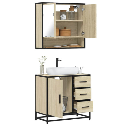 vidaXL Ensemble de meubles de salle de bain 2 pièces Aggloméré chêne Sonoma