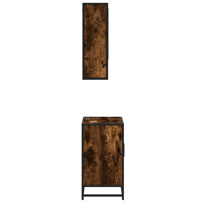 vidaXL 2-tlg. Badmöbel-Set Räuchereiche Holzwerkstoff