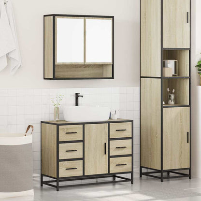 vidaXL Ensemble de meubles de salle de bain 2 pièces Aggloméré chêne Sonoma