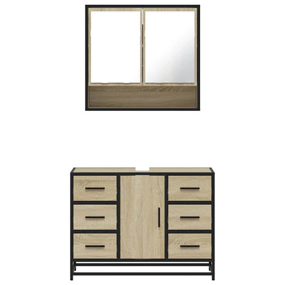 vidaXL Ensemble de meubles de salle de bain 2 pièces Aggloméré chêne Sonoma