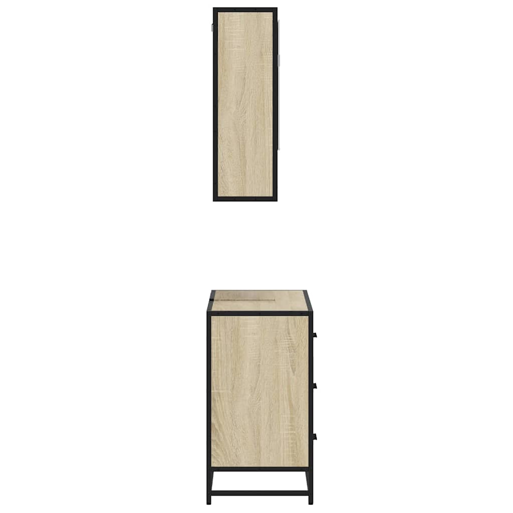 vidaXL Ensemble de meubles de salle de bain 2 pièces Aggloméré chêne Sonoma