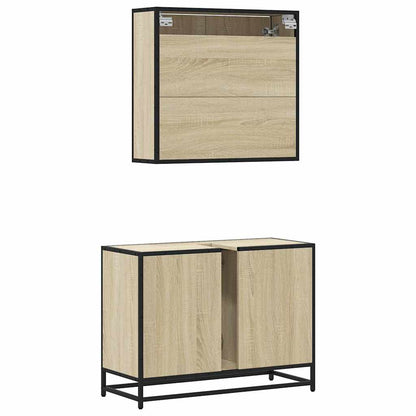 vidaXL Ensemble de meubles de salle de bain 2 pièces Aggloméré chêne Sonoma