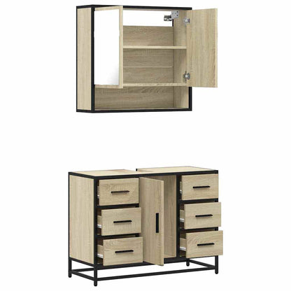 vidaXL Ensemble de meubles de salle de bain 2 pièces Aggloméré chêne Sonoma