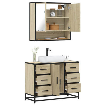 vidaXL Ensemble de meubles de salle de bain 2 pièces Aggloméré chêne Sonoma