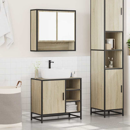 vidaXL Ensemble de meubles de salle de bain 2 pièces Aggloméré chêne Sonoma