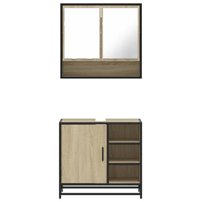 vidaXL Ensemble de meubles de salle de bain 2 pièces Aggloméré chêne Sonoma
