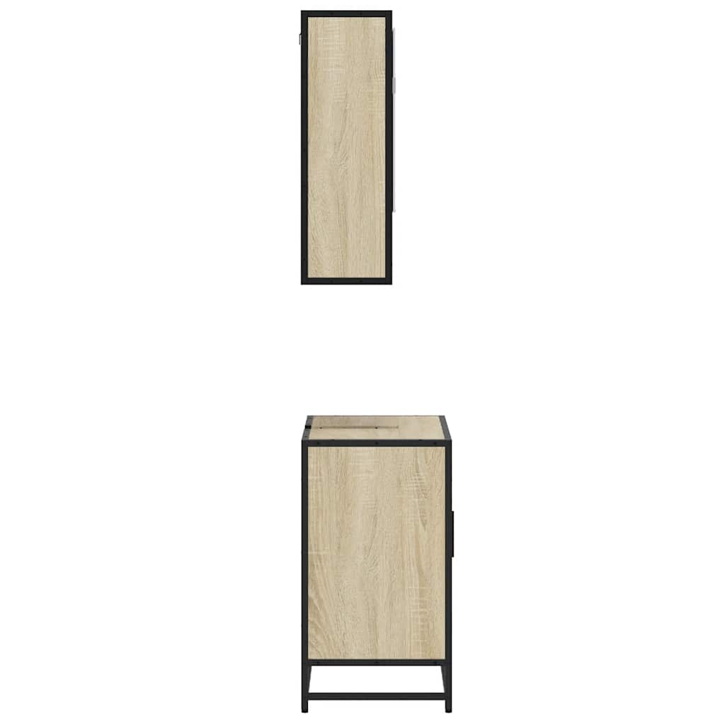 vidaXL Ensemble de meubles de salle de bain 2 pièces Aggloméré chêne Sonoma