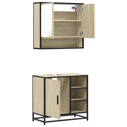 vidaXL Ensemble de meubles de salle de bain 2 pièces Aggloméré chêne Sonoma