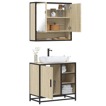 vidaXL Ensemble de meubles de salle de bain 2 pièces Aggloméré chêne Sonoma