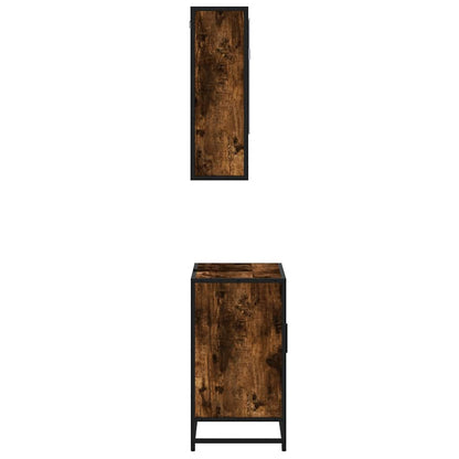 vidaXL 2-tlg. Badmöbel-Set Räuchereiche Holzwerkstoff