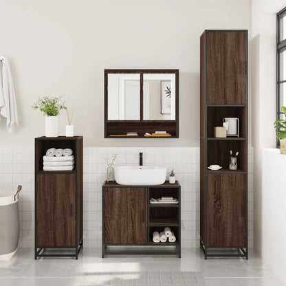 vidaXL Meuble de salle de bain 2 pcs aspect chêne marron Aggloméré