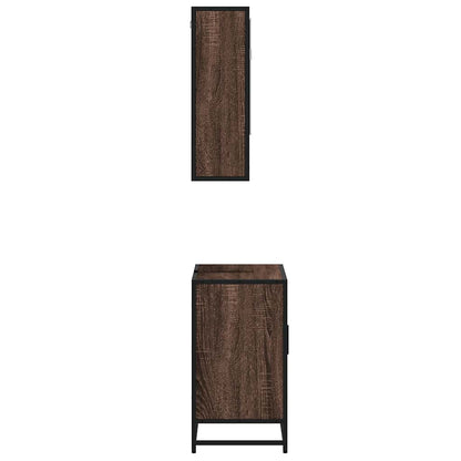vidaXL Meuble de salle de bain 2 pcs aspect chêne marron Aggloméré