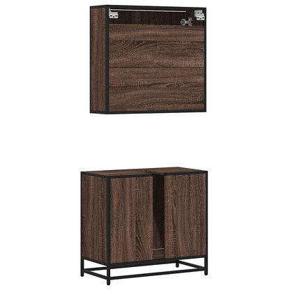 vidaXL Meuble de salle de bain 2 pcs aspect chêne marron Aggloméré