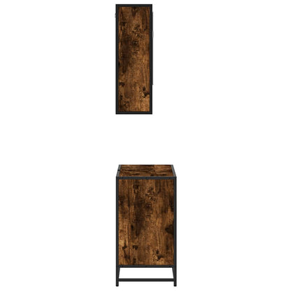 vidaXL 2-tlg. Badmöbel-Set Räuchereiche Holzwerkstoff