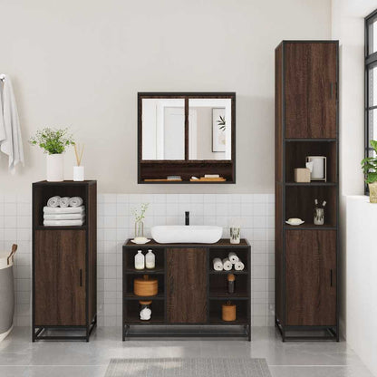 vidaXL Ensemble de meubles de salle de bain 2 pcs Marron aspect chêne Bois d'ingénierie