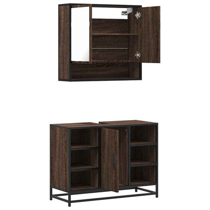 vidaXL Ensemble de meubles de salle de bain 2 pcs Marron aspect chêne Bois d'ingénierie