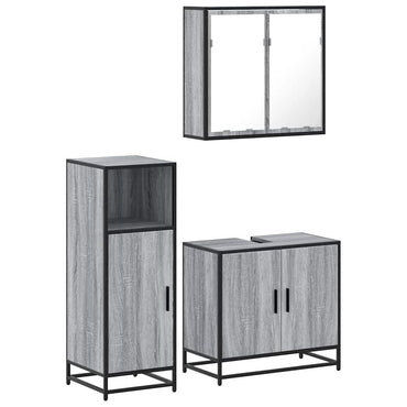 vidaXL Ensemble de meubles de salle de bain 3 pcs Gris Aggloméré Sonoma