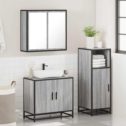 vidaXL Ensemble de meubles de salle de bain 3 pcs Gris Aggloméré Sonoma