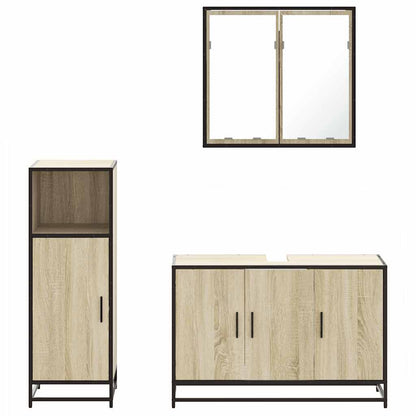 vidaXL Ensemble de meubles de salle de bain 3 pcs Chêne Sonoma Aggloméré