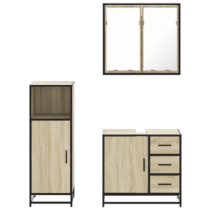 vidaXL Ensemble de meubles de salle de bain 3 pcs Chêne Sonoma Aggloméré