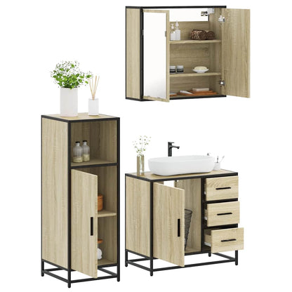 vidaXL Ensemble de meubles de salle de bain 3 pcs Chêne Sonoma Aggloméré