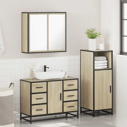 vidaXL Ensemble de meubles de salle de bain 3 pcs Chêne Sonoma Aggloméré