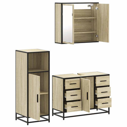 vidaXL Ensemble de meubles de salle de bain 3 pcs Chêne Sonoma Aggloméré