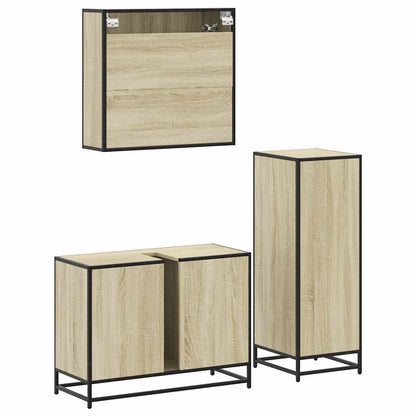 vidaXL Ensemble de meubles de salle de bain 3 pcs Chêne Sonoma Aggloméré