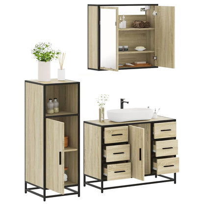vidaXL Ensemble de meubles de salle de bain 3 pcs Chêne Sonoma Aggloméré
