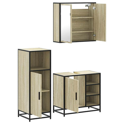 vidaXL Ensemble de meubles de salle de bain 3 pcs Chêne Sonoma Aggloméré