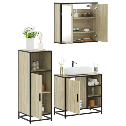 vidaXL Ensemble de meubles de salle de bain 3 pcs Chêne Sonoma Aggloméré