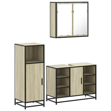 vidaXL Ensemble de meubles de salle de bain 3 pcs Chêne Sonoma Aggloméré