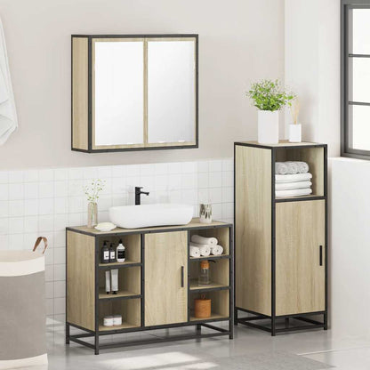 vidaXL Ensemble de meubles de salle de bain 3 pcs Chêne Sonoma Aggloméré