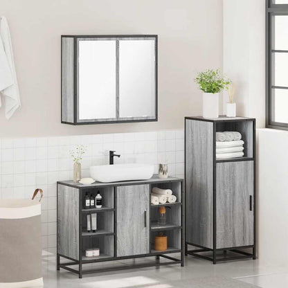 vidaXL Ensemble de meubles de salle de bain 3 pcs Gris Aggloméré Sonoma