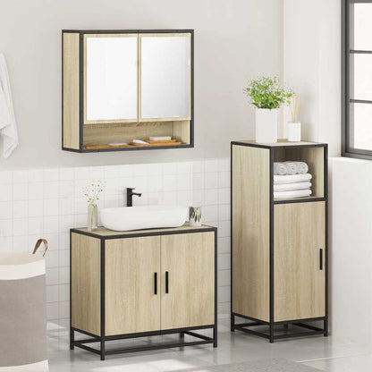 vidaXL Ensemble de meubles de salle de bain 3 pcs Chêne Sonoma Aggloméré