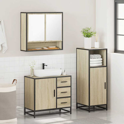 vidaXL Ensemble de meubles de salle de bain 3 pcs Chêne Sonoma Aggloméré
