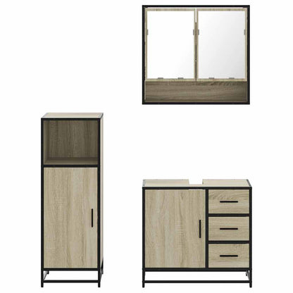 vidaXL Ensemble de meubles de salle de bain 3 pcs Chêne Sonoma Aggloméré