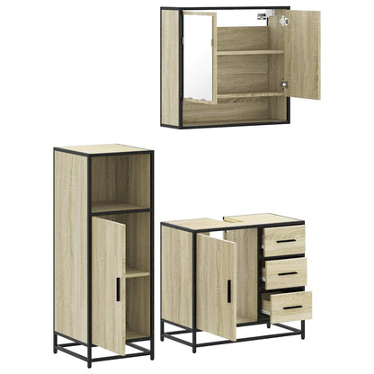 vidaXL Ensemble de meubles de salle de bain 3 pcs Chêne Sonoma Aggloméré
